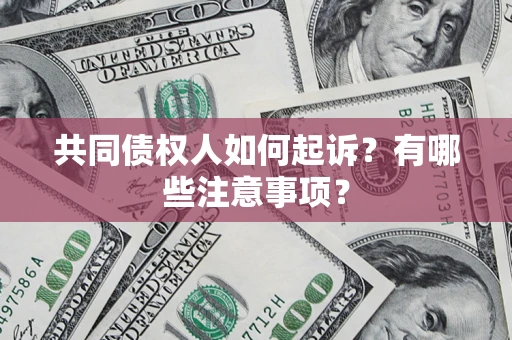 北京共同债权人如何起诉？有哪些注意事项？